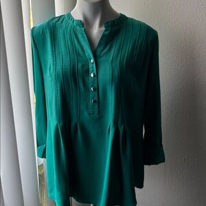 Ava & Grace Teal Button-Down Blouse
